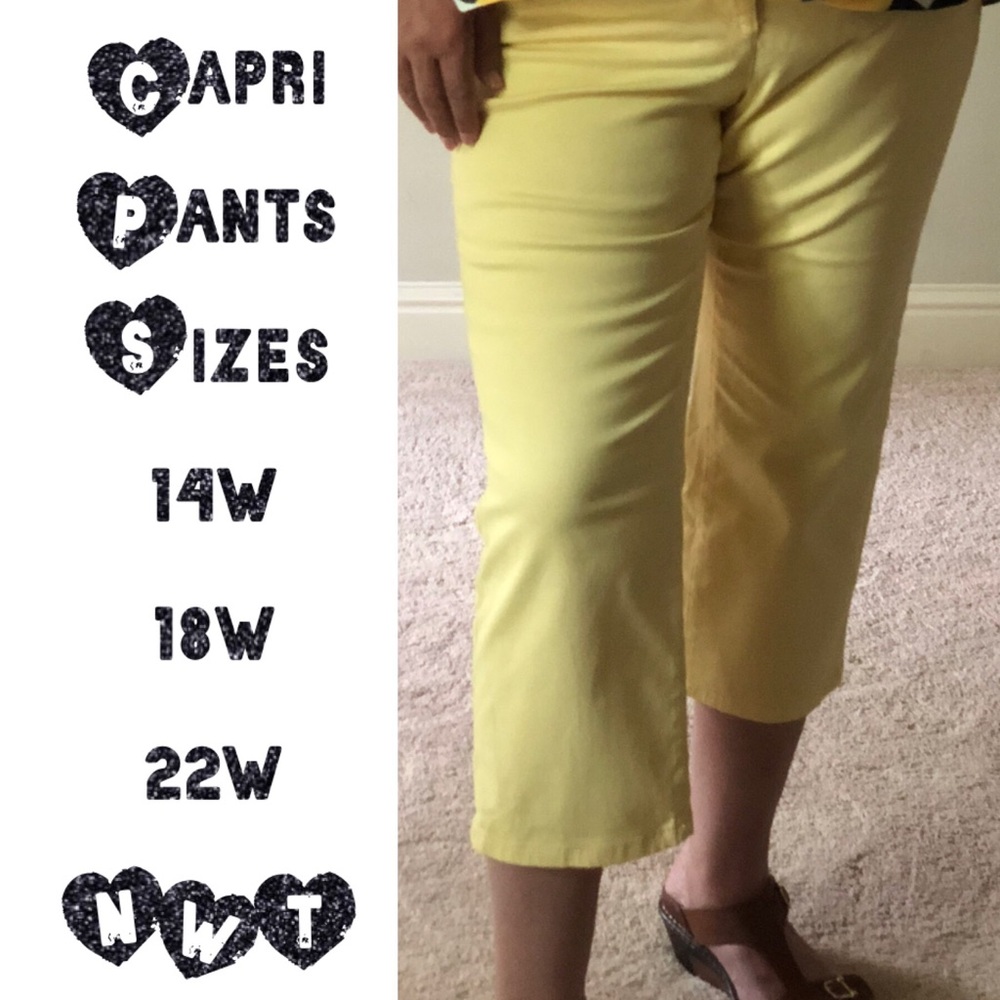 Yellow Capris NWT SZ 22w 18w 14w